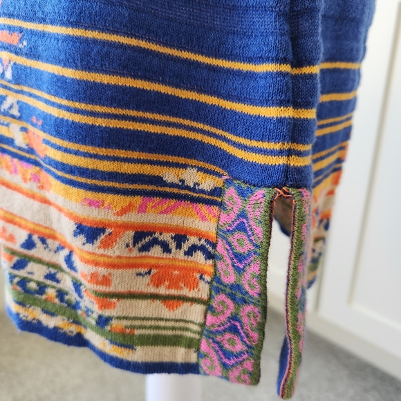 Soft Surroundings Kualoa Tunic Sweater Short Sleeves Printed Colorful Pretty XS - Picture 9 of 16